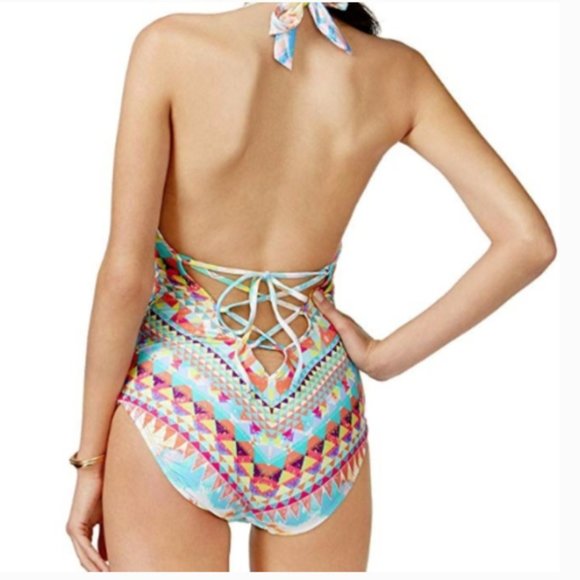 NEW Bar III Halter Maillot One Piece Swimsuit - Picture 2 of 3